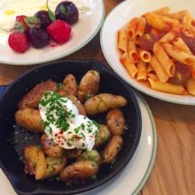 Gluten-free dinner spread from La Pecora Bianca